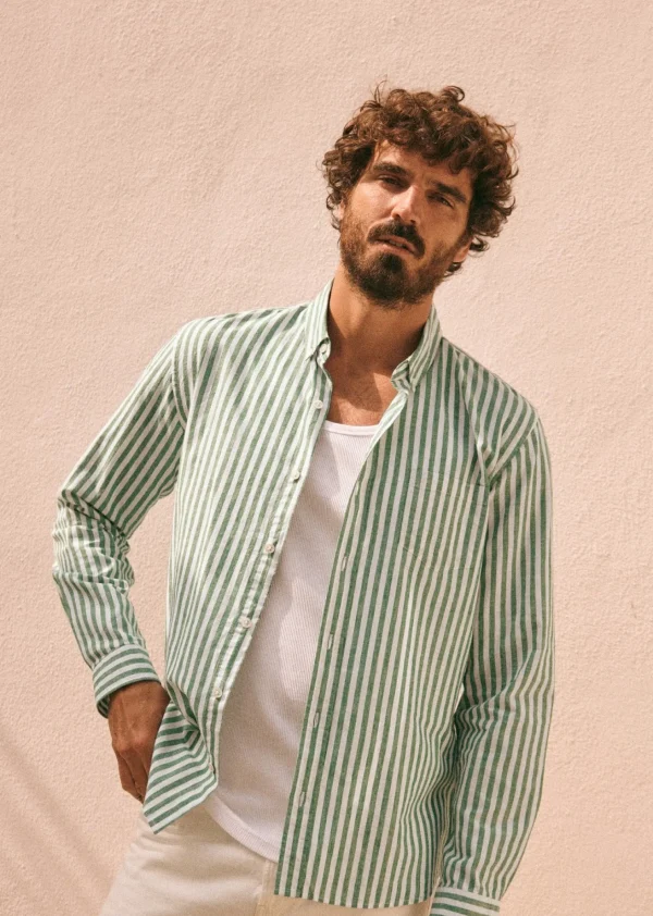 Sezane Hemd Charlie Baumwolle Leinen< Oberteile