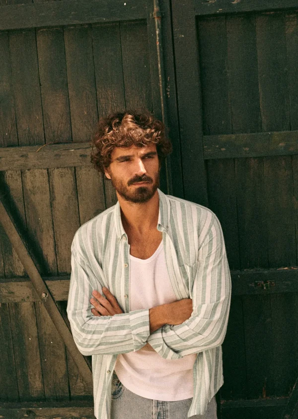 Sezane Hemd Charlie Baumwolle Leinen< Oberteile