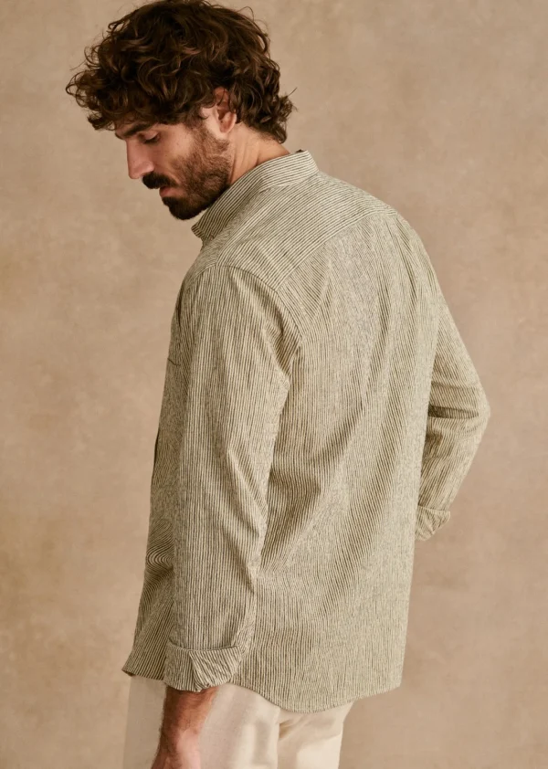 Sezane Hemd Charlie Seersucker Coton Lin< Gestreifte hemden | Seersucker-Hemden