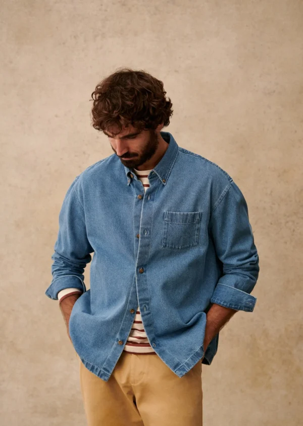 Sezane Hemd Valerio< Denim | Baumwolljacken