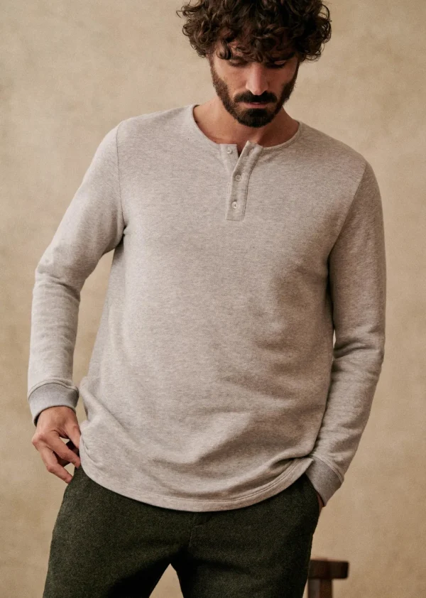 Sezane Henley Spike< Tunesienkragen | Langärmelige T-shirts
