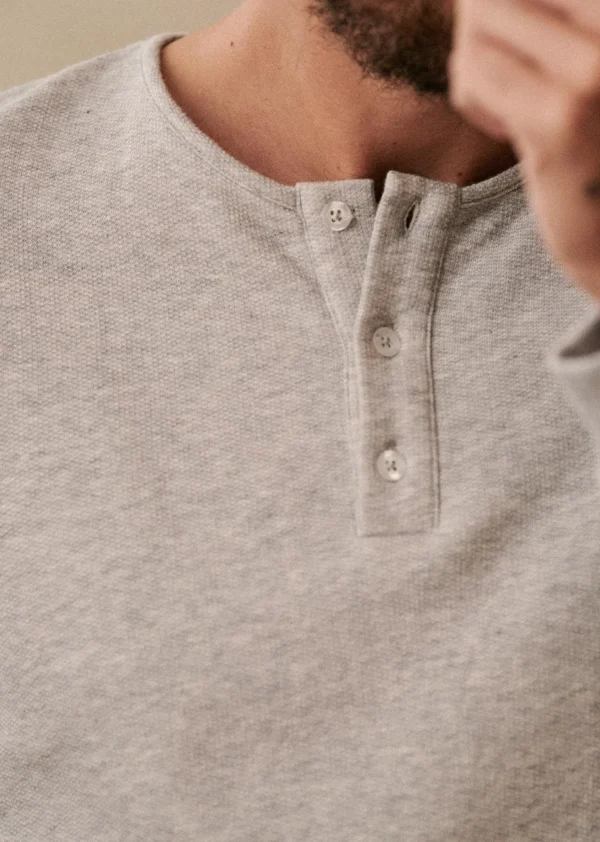 Sezane Henley Spike< Tunesienkragen | Langärmelige T-shirts