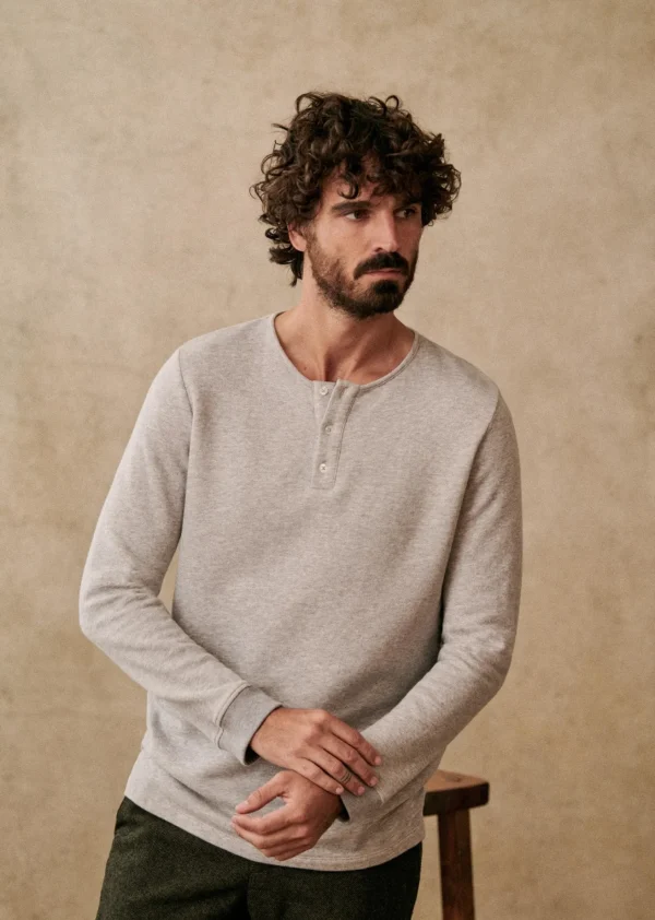 Sezane Henley Spike< Tunesienkragen | Langärmelige T-shirts