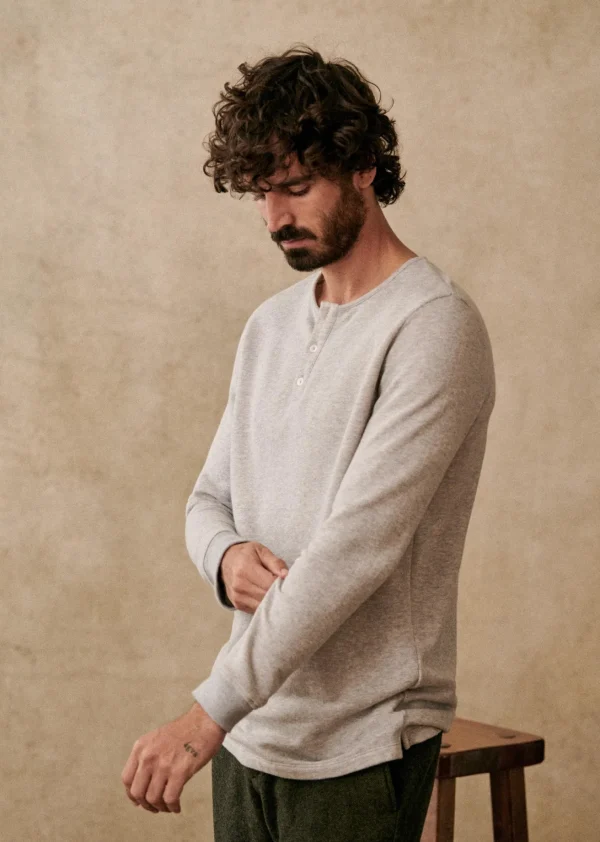 Sezane Henley Spike< Tunesienkragen | Langärmelige T-shirts