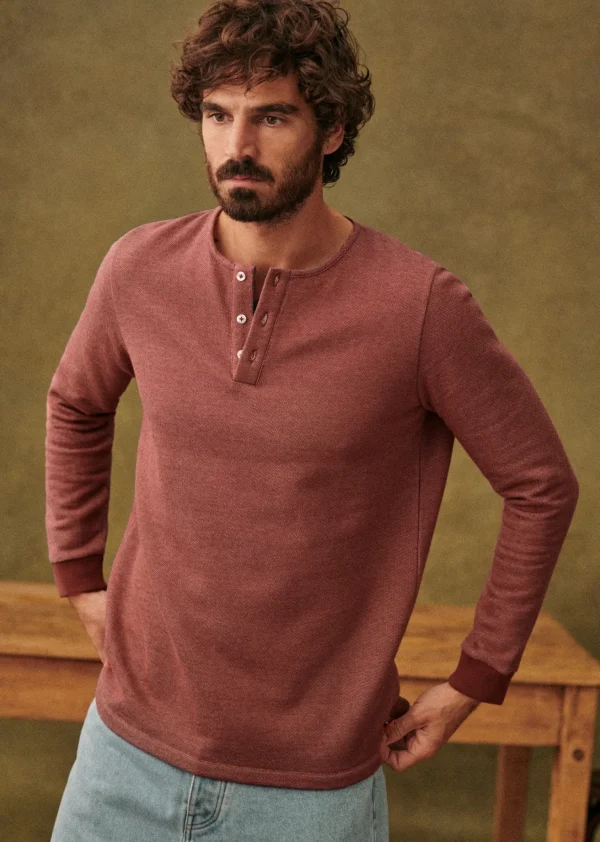 Sezane Henley Spike< Tunesienkragen | Langärmelige T-shirts