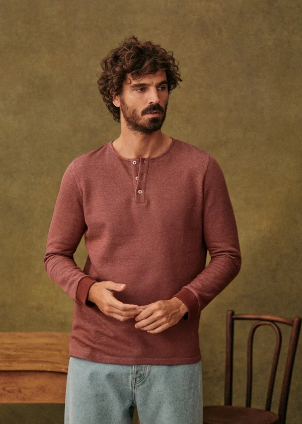Sezane Henley Spike< Tunesienkragen | Langärmelige T-shirts