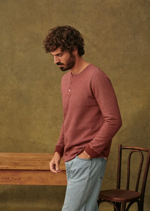 Sezane Henley Spike< Tunesienkragen | Langärmelige T-shirts