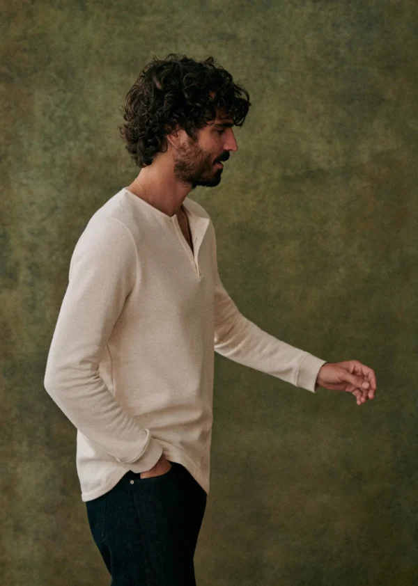 Sezane Henley Spike< Tunesienkragen | Langärmelige T-shirts