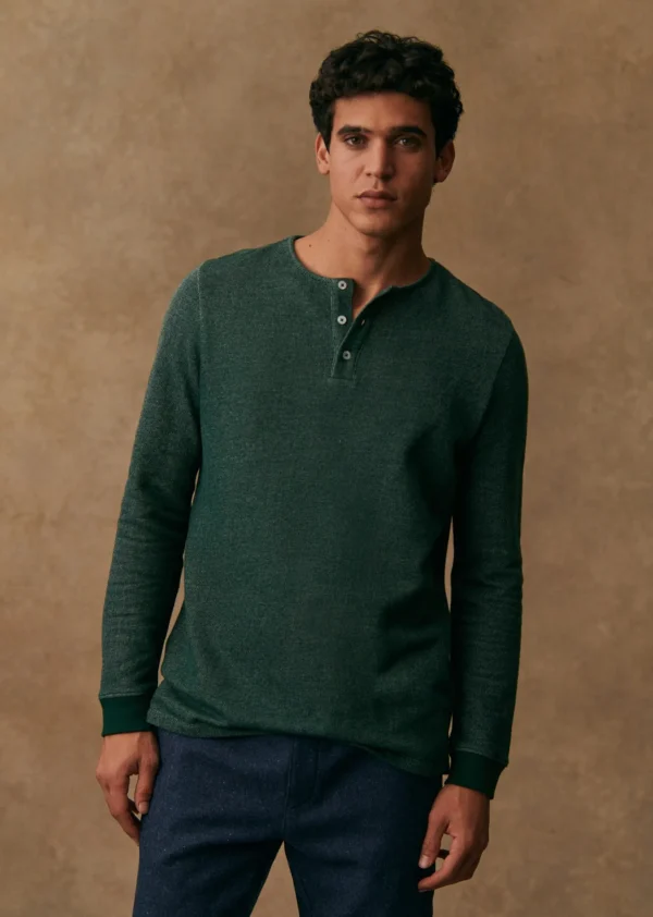 Sezane Henley Spike< Tunesienkragen | Langärmelige T-shirts