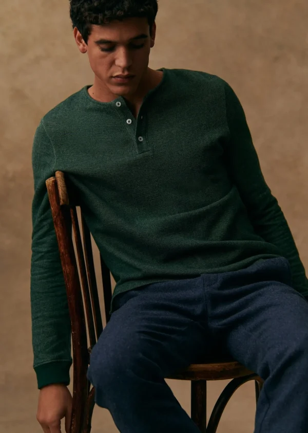 Sezane Henley Spike< Tunesienkragen | Langärmelige T-shirts