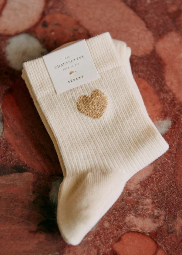 Sezane Herz Socken< Strümpfe