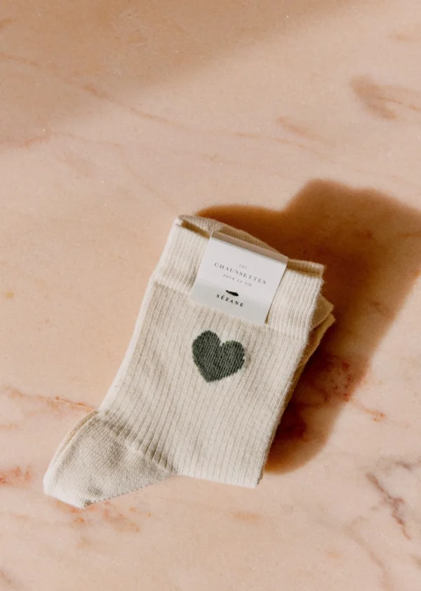 Sezane Herz Socken< Strümpfe