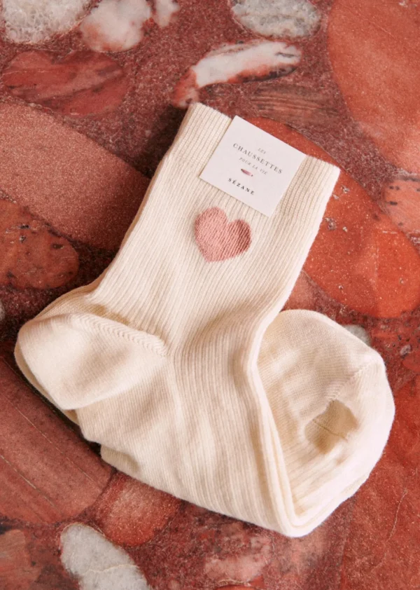 Sezane Herz Socken< Strümpfe