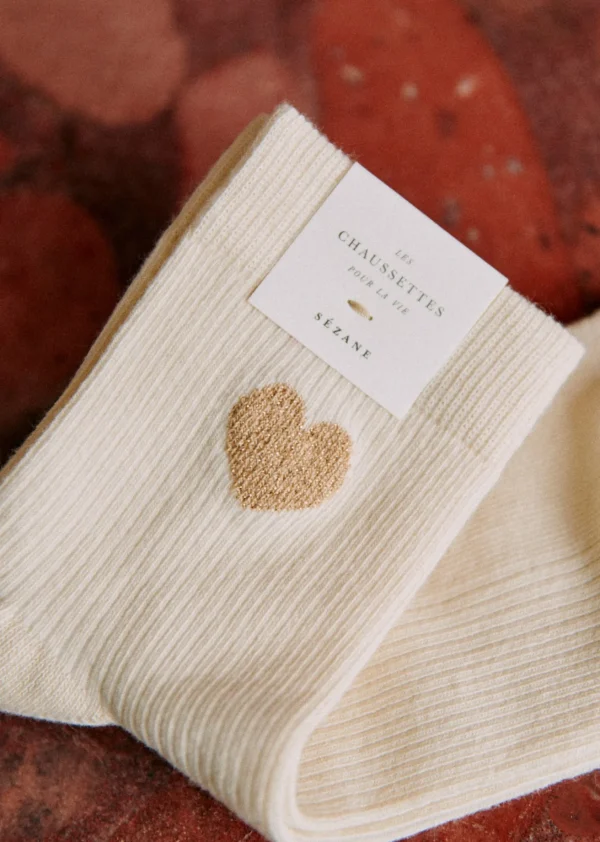 Sezane Herz Socken< Strümpfe