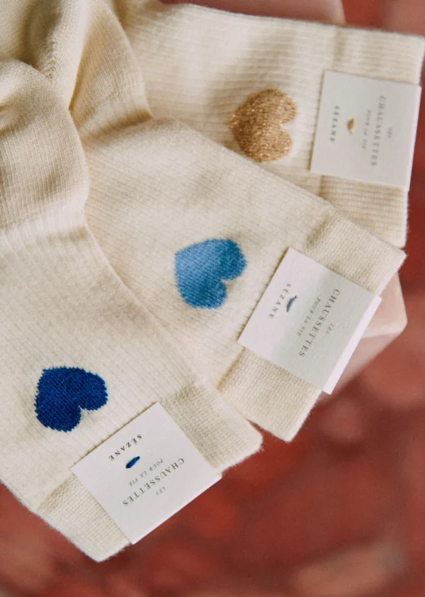 Sezane Herz Socken< Strümpfe