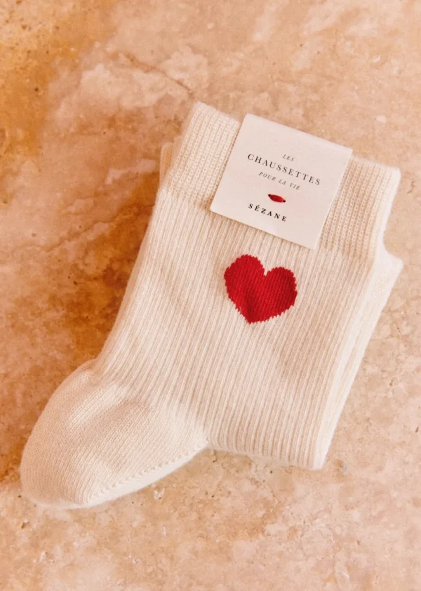Sezane Herz Socken< Strümpfe