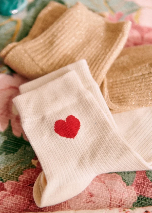 Sezane Herz Socken< Strümpfe