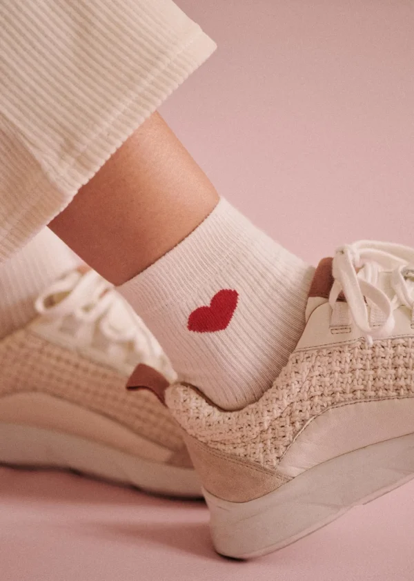 Sezane Herz Socken< Strümpfe