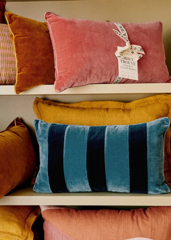 Sezane Kissen Streifen Samt - Kleines Modell< Textilien