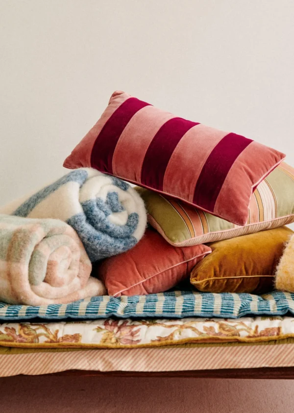 Sezane Kissen Streifen Samt - Kleines Modell< Textilien