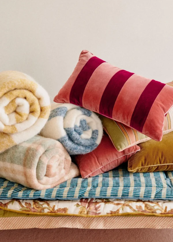 Sezane Kissen Streifen Samt - Kleines Modell< Textilien