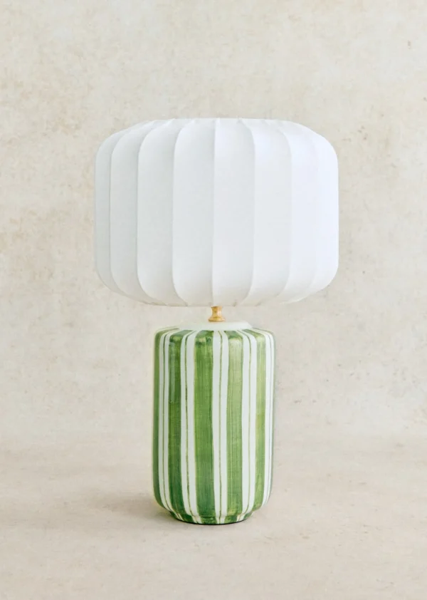 Sezane Lampe Mezzo - Gestreift Grün< Beleuchtung