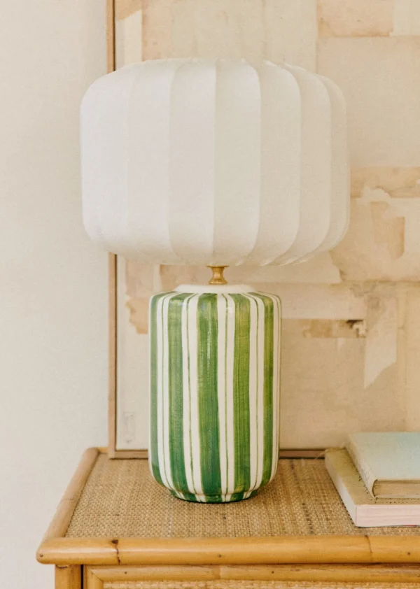 Sezane Lampe Mezzo - Gestreift Grün< Beleuchtung