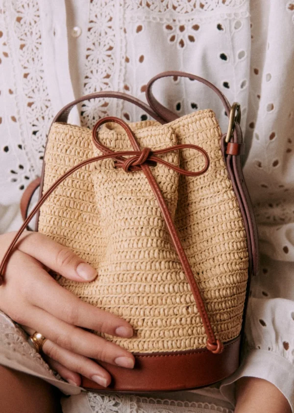 Sezane Mini Bucket Bag Farrow Raphia< Körbe & Clutch | Lederwaren