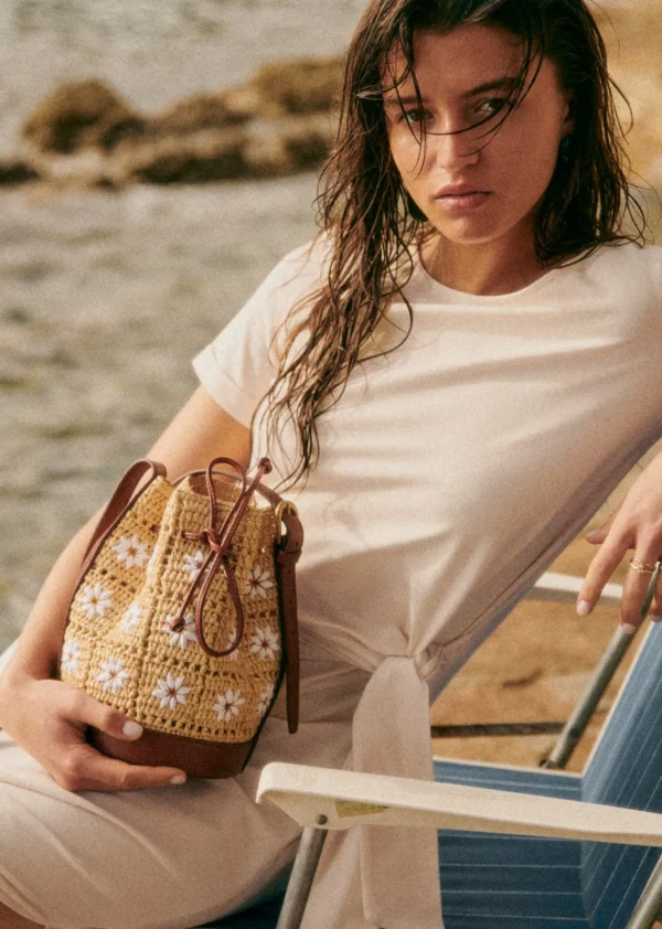 Sezane Mini Bucket Bag Farrow Raphia< Körbe & Clutch | Lederwaren