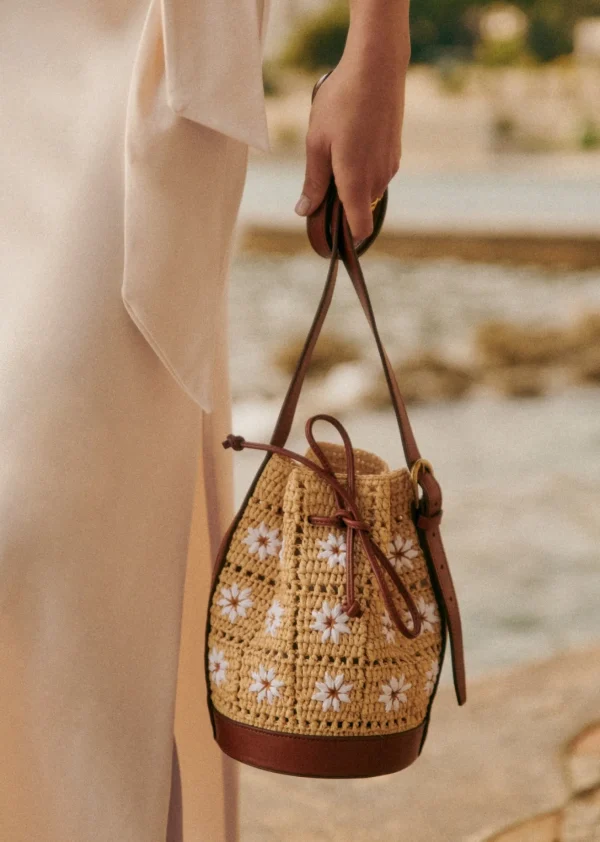 Sezane Mini Bucket Bag Farrow Raphia< Körbe & Clutch | Lederwaren