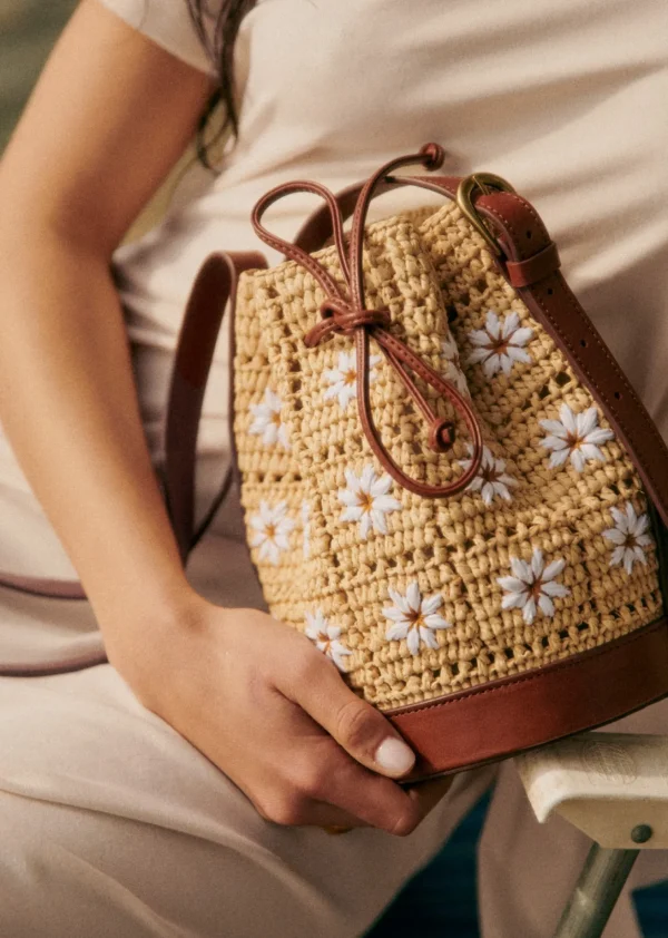 Sezane Mini Bucket Bag Farrow Raphia< Körbe & Clutch | Lederwaren