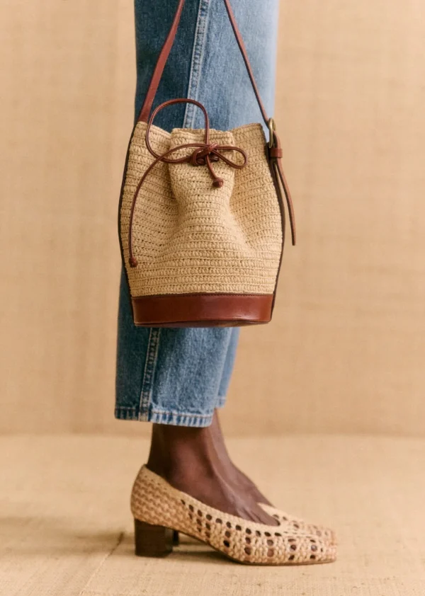 Sezane Mini Bucket Bag Farrow Raphia< Körbe & Clutch | Lederwaren