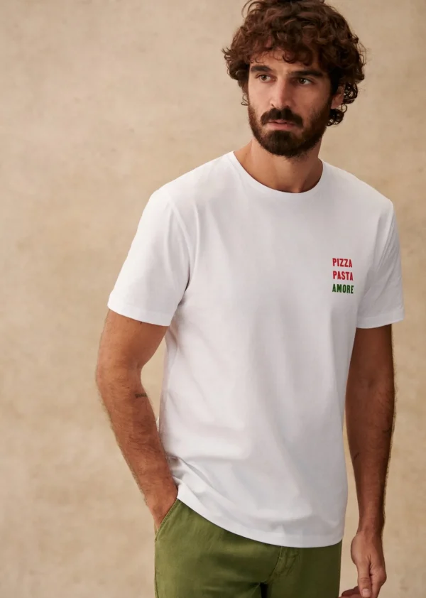 Sezane Pizza Pasta Amore< Gemusterte t-shirts