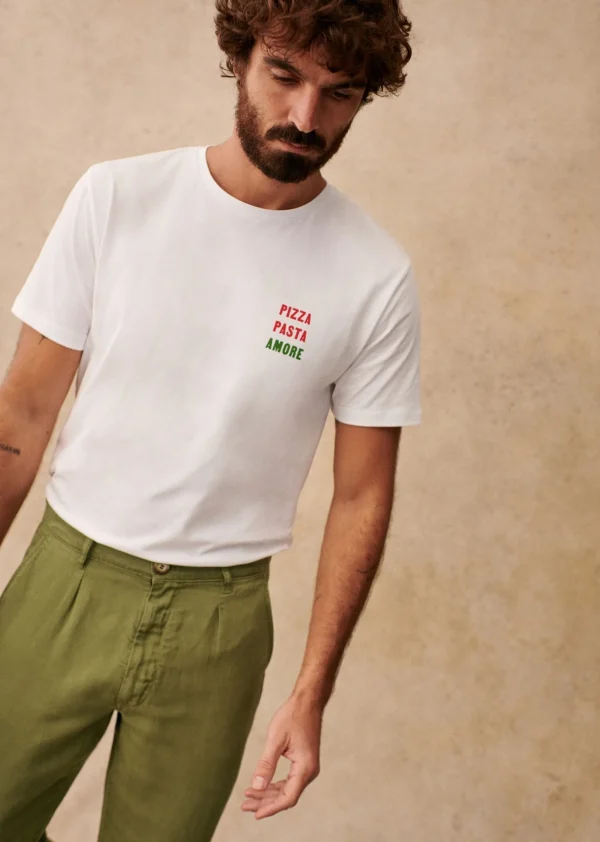 Sezane Pizza Pasta Amore< Gemusterte t-shirts