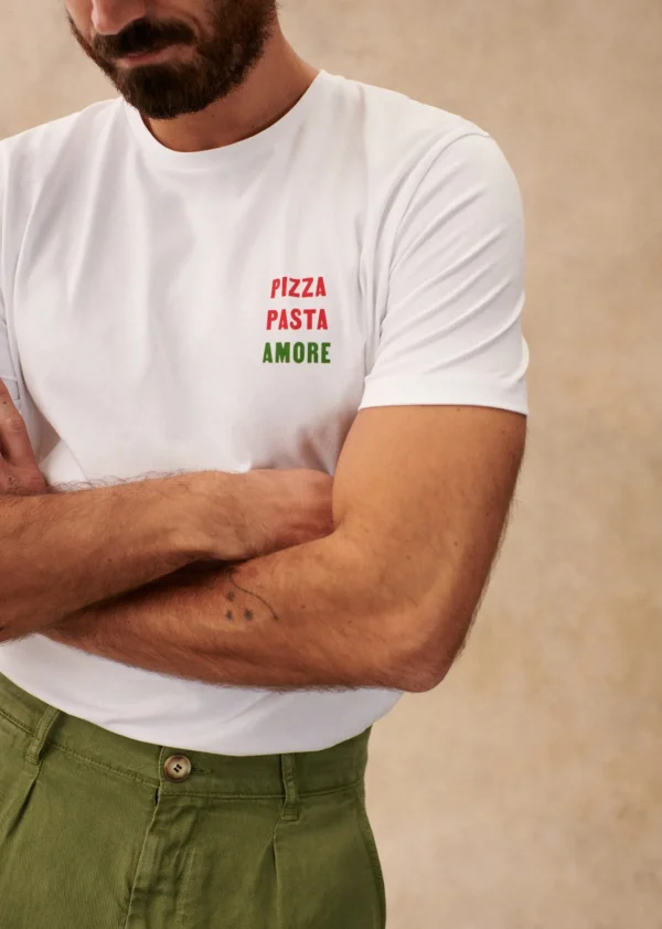 Sezane Pizza Pasta Amore< Gemusterte t-shirts