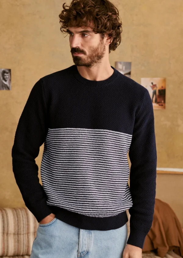 Sezane Pullover Bennett< Rundhals-ausschnitt | Baumwollpullover