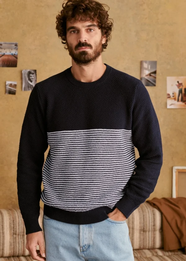 Sezane Pullover Bennett< Rundhals-ausschnitt | Baumwollpullover