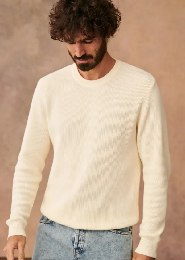 Sezane Pullover Elin< Rundhals-ausschnitt | Baumwollpullover