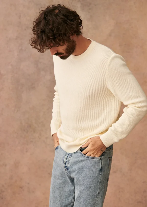 Sezane Pullover Elin< Rundhals-ausschnitt | Baumwollpullover