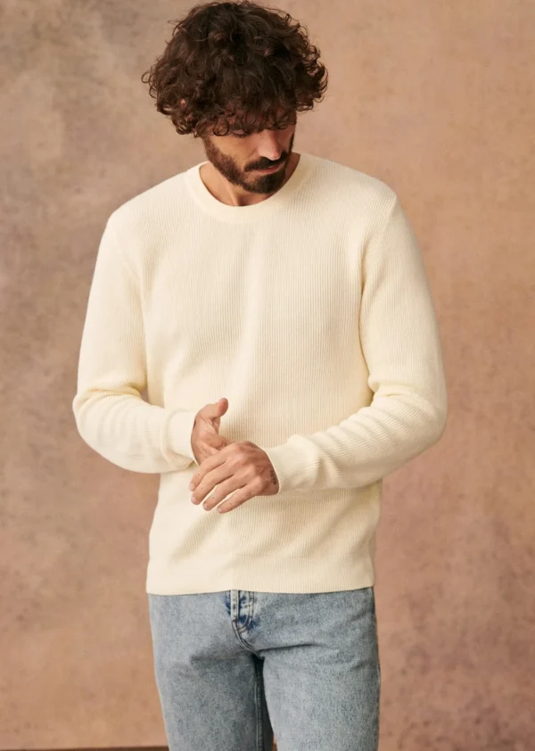 Sezane Pullover Elin< Rundhals-ausschnitt | Baumwollpullover
