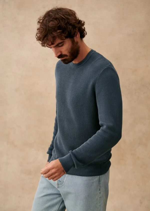 Sezane Pullover Elin< Rundhals-ausschnitt | Baumwollpullover