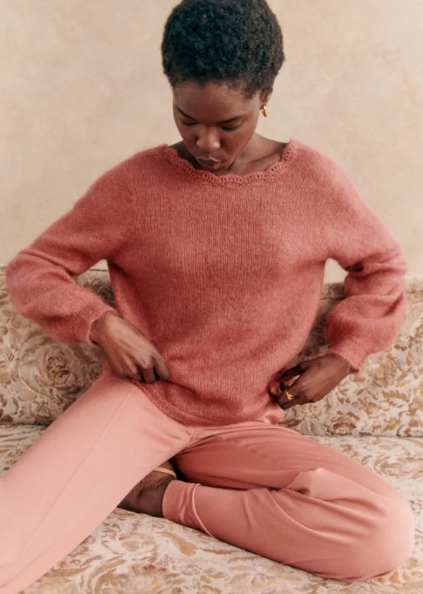 Sezane Pullover Marylis - Rosa Schöpfung< Strickwaren