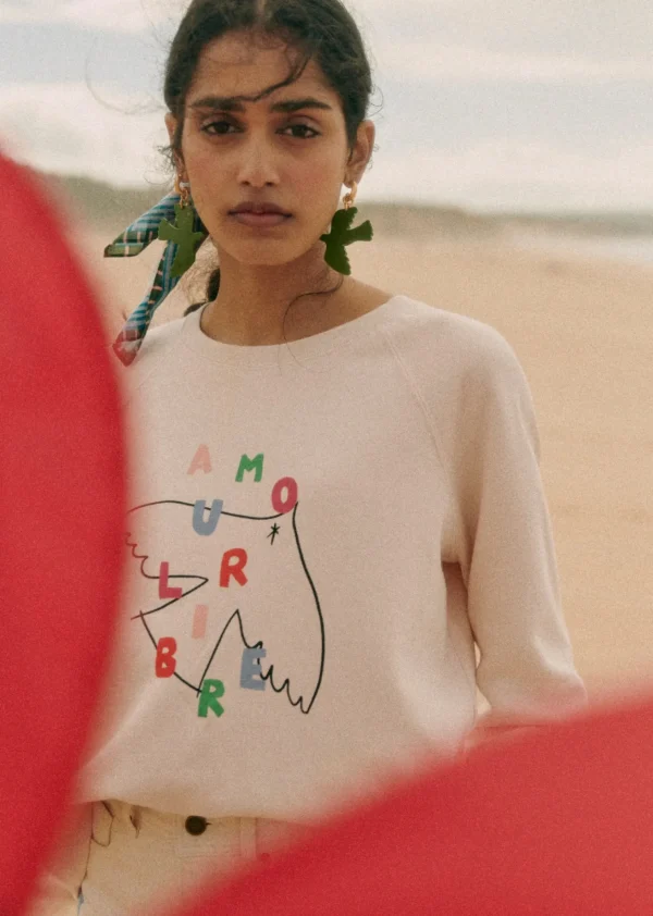 Sezane Sweatshirt Amour Libre Oiseau - Sézane X Pangea< Sweatshirts