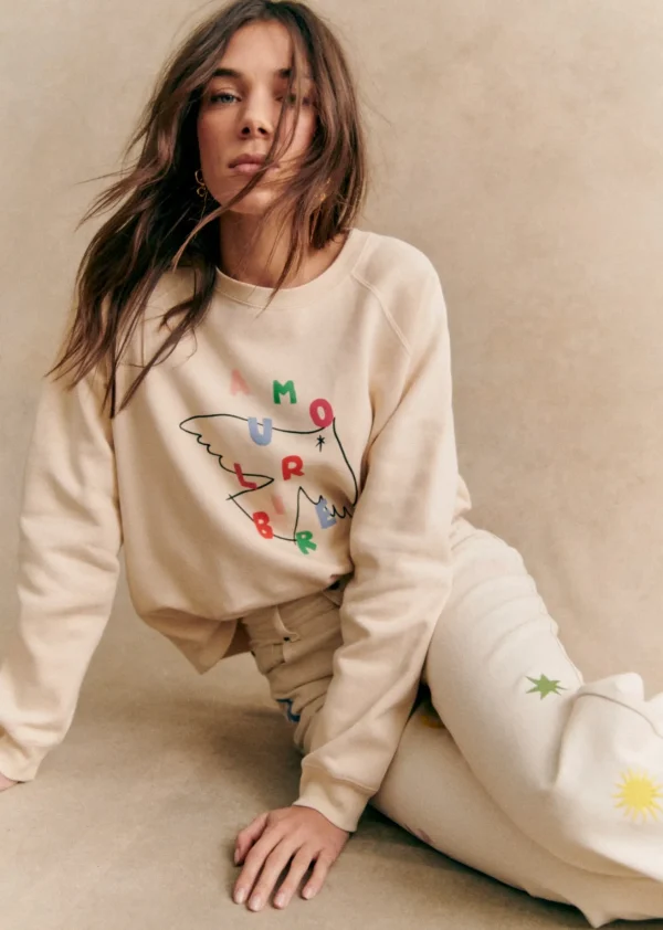 Sezane Sweatshirt Amour Libre Oiseau - Sézane X Pangea< Sweatshirts