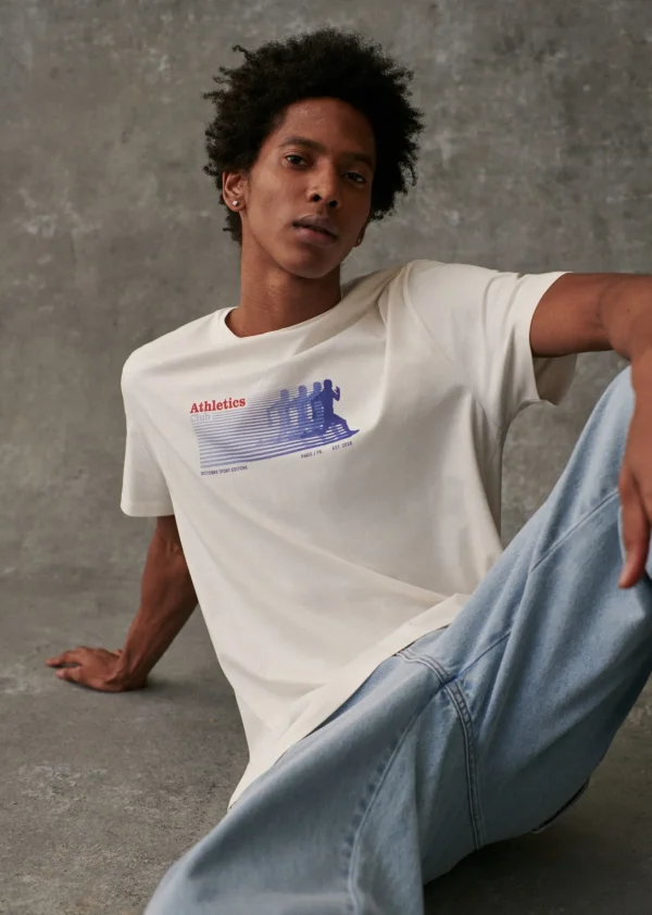 Sezane T-Shirt Athletics Club< Gemusterte t-shirts | Kurzärmelige T-shirts