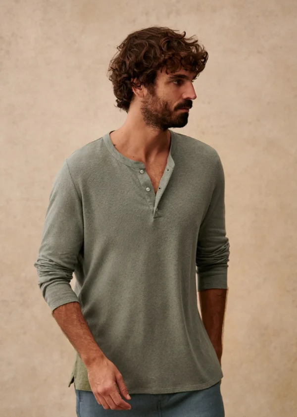 Sezane T-Shirt Gordon< Baumwoll-Leinen-T-Shirts | Tunesienkragen