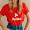 Sezane T-Shirt Je T'aime - Rosa Schöpfung< T-shirts
