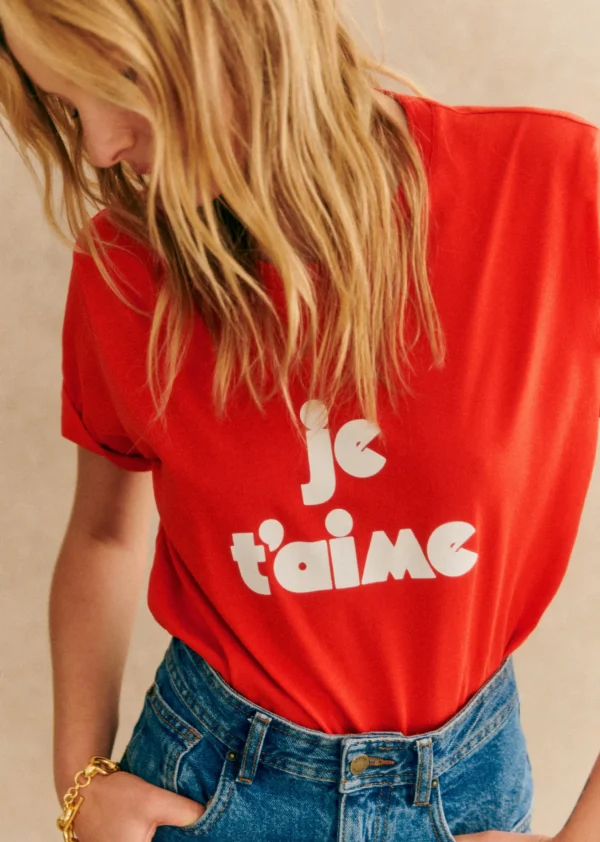 Sezane T-Shirt Je T'aime - Rosa Schöpfung< T-shirts