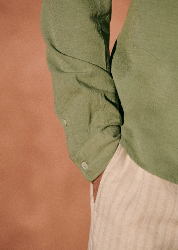 Sezane Tunika Buster< Hemden mit Mao-Kragen | Gestreifte hemden