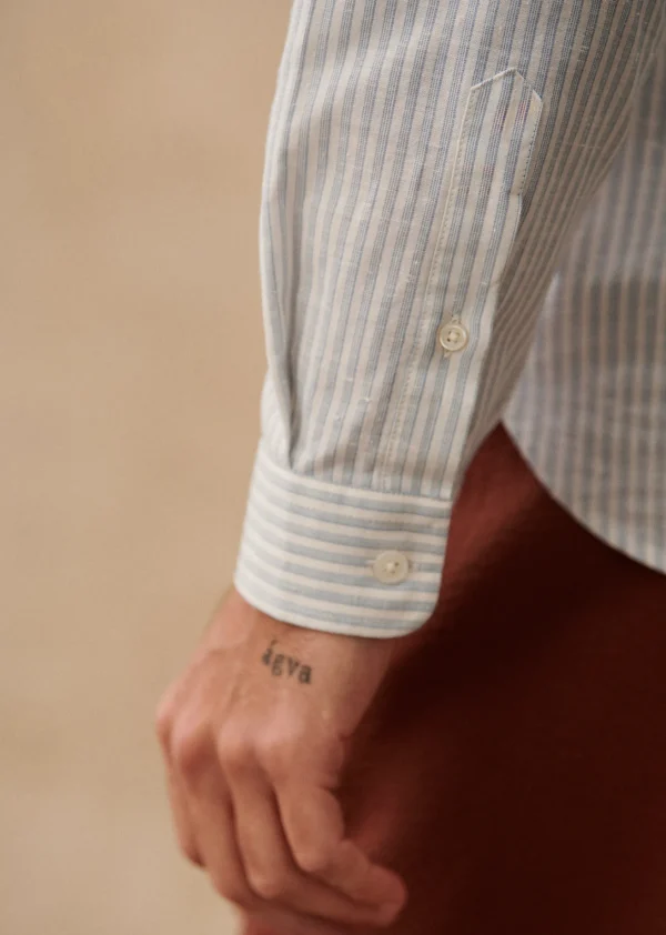 Sezane Tunika Buster< Hemden mit Mao-Kragen | Gestreifte hemden